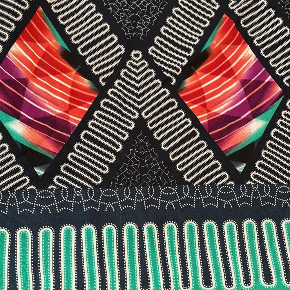I LE New York size 18 dress. Blue geometric packable travel polyester spandex - Picture 8 of 12